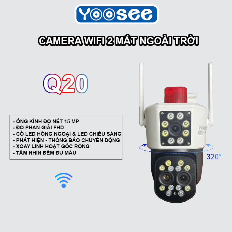 CAMERA YOOSEE Q20 - 2 MẮT 2 KHUNG HÌNH