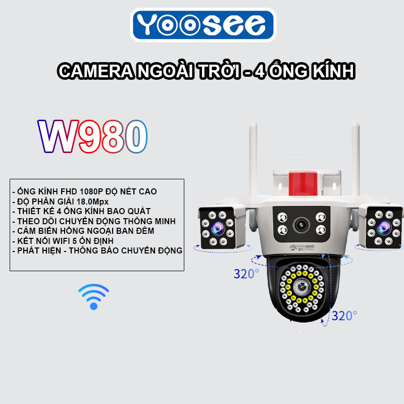 CAMERA YOOSEE W980 - 3 MẮT 1 KHUNG HÌNH